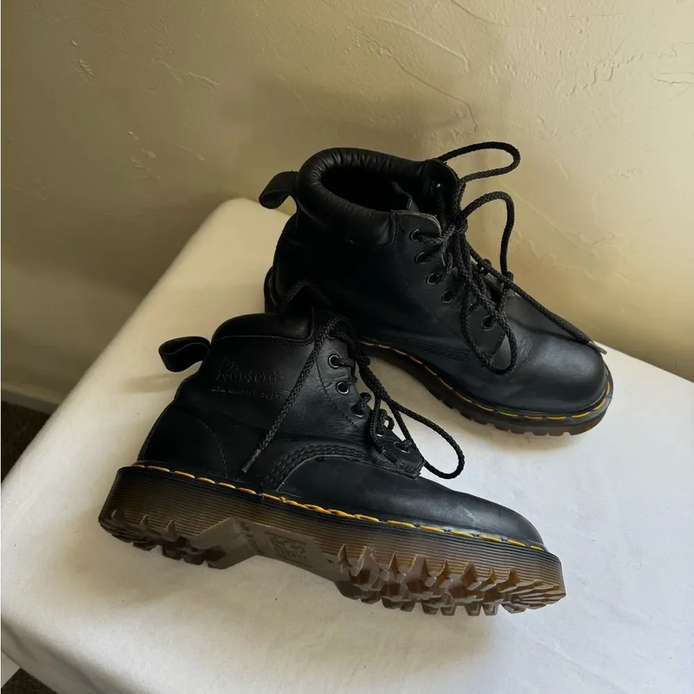 Vintage Y2K Dr. Martens 939 Black Leather 6-Eye Lace Up Boots-UK 5 Women's 7